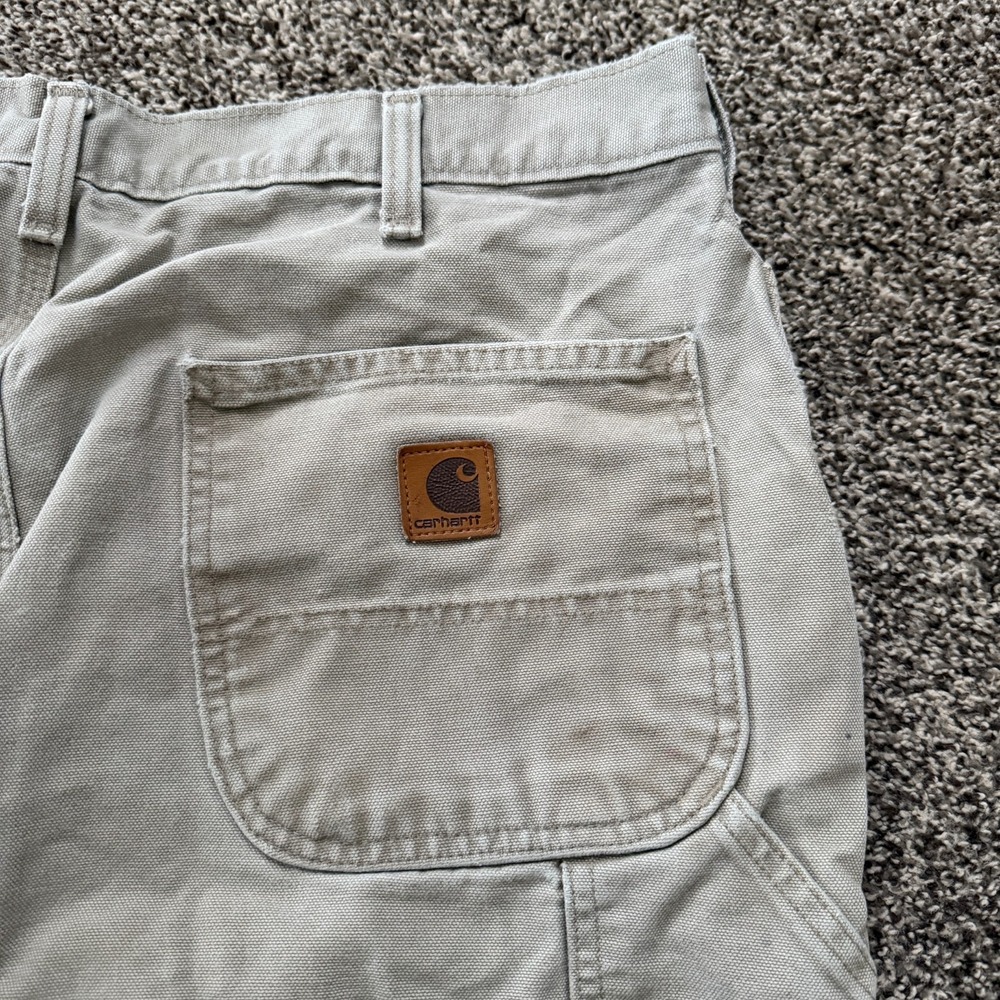 Carhartt B11 Dungaree Fit Carpenter Duck Canvas Pants Men's 34x30 Faded Stained